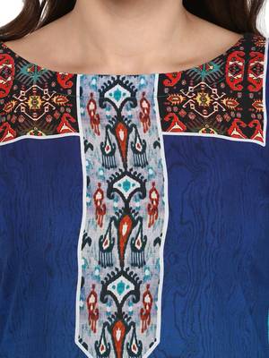 Blue printed Cotton stitched kurti 6