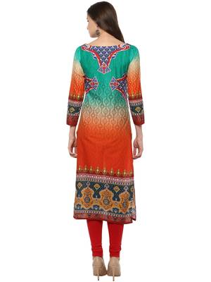 Multicolor printed Cotton stitched kurti 3