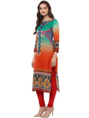 Multicolor printed Cotton stitched kurti 4