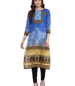 Blue printed Cotton stitched kurti