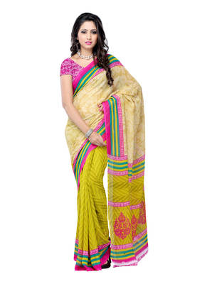 multicolor printed georgette saree with blouse 1