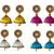 Handmae Silk Thread White Red Magenta and Dark Sky Blue Dangler Jhumka Earrings combo Set