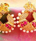 Royal pink AD Earrings