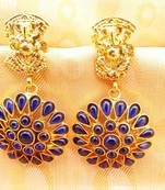 Blue Kemp Ganesha Temple Earrings