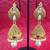 Golden glowing pearl jhumka South Indian ethnic bollywood ADIVA earring v767