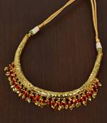 Maroon Beaded Hasli necklaces