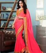 Ileana designer party wear pink saree