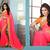 Ileana designer party wear pink saree
