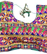 green art silk Kutchwork stitched blouse