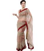 Priyanka Chopra Beige Color Net Saree