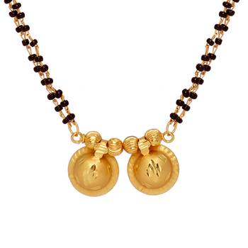 Gold Plated Black  And  Gold Color Alloy Mangalsutra Jewellery 1