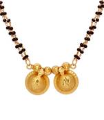 Gold Plated Black  And  Gold Color Alloy Mangalsutra Jewellery