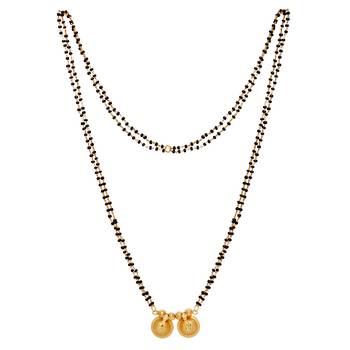 Gold Plated Black  And  Gold Color Alloy Mangalsutra Jewellery 2