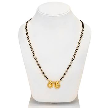 Gold Plated Black  And  Gold Color Alloy Mangalsutra Jewellery 3