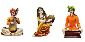 Polyresine Rajasthani Set of 3 Showpiece/Best for Home Decor/Gifting Option/Best for Office Decor 1