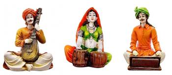 Couples Rajasthani Showpiece (Set of 3)/Decor/Gifting Option/Best for Office Decor 1