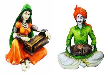 Showpiece Set of 2 Rajasthani Playing Instruments/Decor/Gifting Option/Best for Office Decor 1