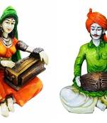 Showpiece Set of 2 Rajasthani Playing Instruments/Decor/Gifting Option/Best for Office Decor