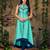 Cyan embroidered cotton silk party-wear-kurtis