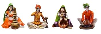 Polyresine Combo of Set of 4 Rajasthani Troupe 1
