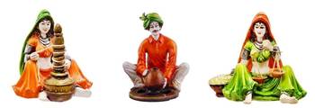 Set of 3 Creative Polyresine Rajasthani Showpiece 1