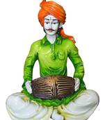 Polyresine Rajasthani Man Playing Dholak Showpiece