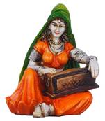Polyresine Rajasthani Lady Playing Tabla Showpiece