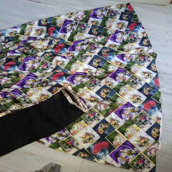 Multicolor embroidered banglory silk unstitched lehenga 3