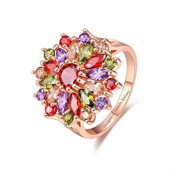 Multicolor cubic zirconia rings 1