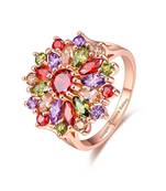 Multicolor cubic zirconia rings