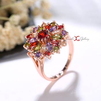 Multicolor cubic zirconia rings 2