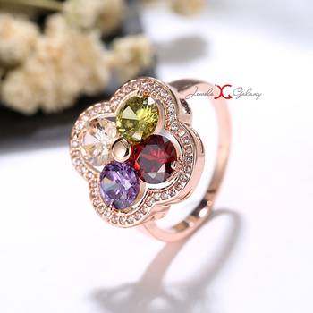 Multicolor crystal rings 2
