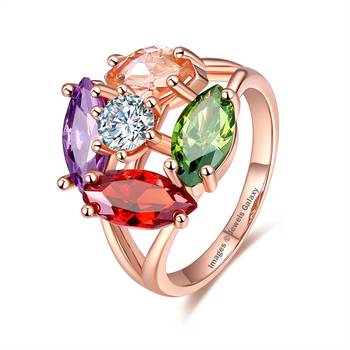 Multicolor cubic zirconia rings 1