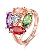 Multicolor cubic zirconia rings
