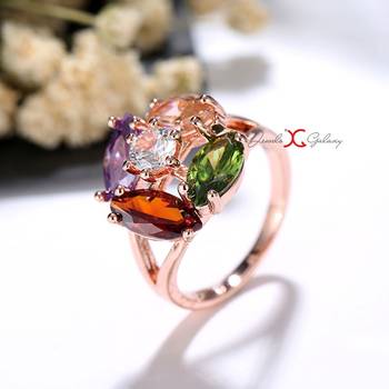 Multicolor cubic zirconia rings 2