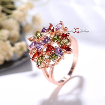 Multicolor crystal rings 2