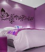 Wall Stickers Black Butterfly with Flowers