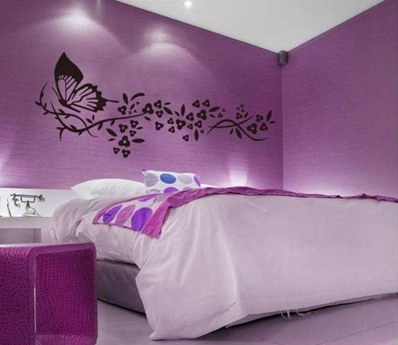Wall Stickers Black Butterfly with Flowers