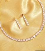 Single Line Diamond Elegant Necklace Set