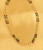 Multicolour Polki 3 Line Necklace
