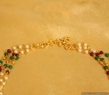 Multicolour Polki 3 Line Necklace 3
