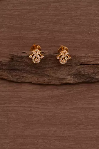 Diamond earrings SMALL Bush type one gram gold