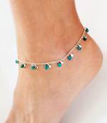 Silver And Turquoise Stone Single Payal