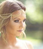 Gold Chains And Pearl Hangings Mathapatti Headgear