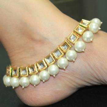 Kundan And Pearl Ankle Bracelet 1