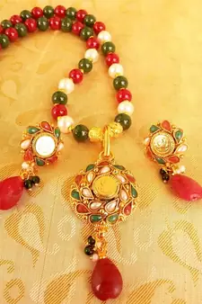 Beautiful Multicolor Beaded Temple Jewellery
