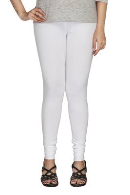 White Plain Cotton free size leggings 1