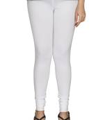 White Plain Cotton free size leggings
