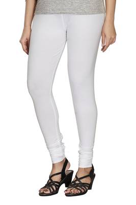 White Plain Cotton free size leggings 4