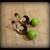 Antique Golden Stud - green 